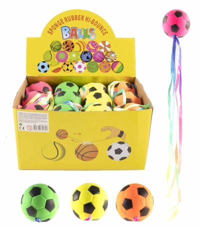 Rubberbal Ø6,3 cm met lint