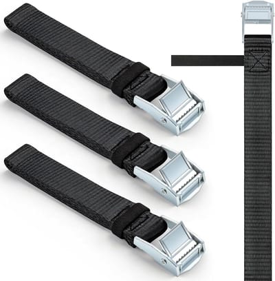 Spanband - Sjorband Vastzetband - Vervoer Vastzetten - Roestvrij Staal - 1 meter - Zwart