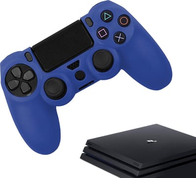 Gadgetpoint - Hoesjes & Skins voor PS4, PlayStation 4 - Performance Gaming Case - Soft Grip Covers - Anti-Slip Controller Accessoires - Blauw