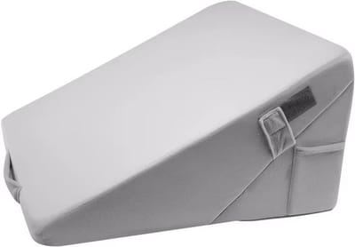 JOYNEXTBUY - Orthopedisch Leeskussen met Verstelbare Rugsteun - Driehoekig Wigkussen voor Bed en Bank - Tegen Reflux - Lichtgrijs
