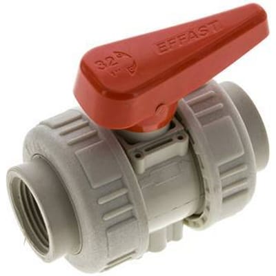 PP-H 2-weg Kogelkraan Dubbele Wartel Rp 1'' FKM