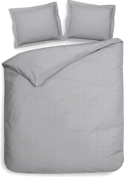 Heckett & Lane Uni Stripe Dekbedovertrek - Lits-jumeaux - 260x200/220 cm - Licht Grijs