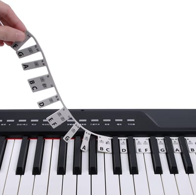 Siliconen Piano Stickers Afneembaar - 88 Toetsen - Keyboard Stickers - Herbruikbaar - Zwart