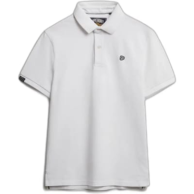 Superdry witte heren polo   Rib kraag   Regular fit   Knoopsluiting   Korte mouw Wit XXL