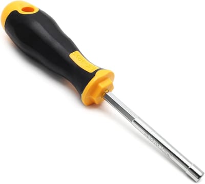 Dopsleutel Schroevendraaier - Hex Moer Driver - Handmatig Repareren - Zachte Kussen Grip - 5 mm - Zwart Geel