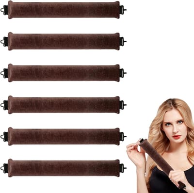Krulband Zonder Hitte - Nachtkrullen Tools - Haar Krullen - Zacht Flanellen Materiaal - 3 x 29.5 cm - Bruin