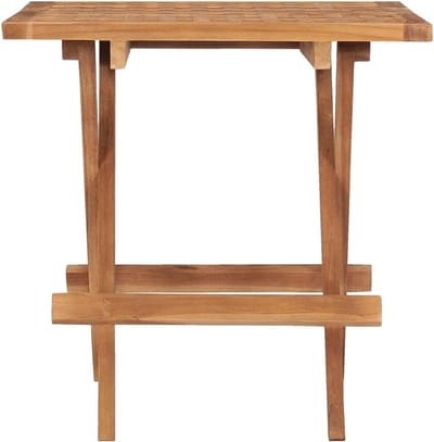Inklapbare tuintafel - Houten bijzettafel - Buiten meubilair - Massief teakhout - 50 x 50 cm - Bruin