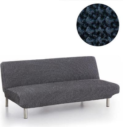 Belmarti® Bankhoes Milos Click Clack slaapbank 160cm tot 210cm breed - Marineblauw - Premium elastische stof - Ademend en antistatisch - voor ultiem zit- en slaapcomfort