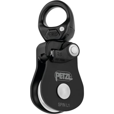 Petzl Spin L1 Black – Hoogefficiënte Katrol met Draaibaar Oog 13 mm & 8 KN