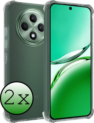 Hoesje 2 Stuks - Geschikt voor Oppo Reno 12 F - Sterk & Shockproof - Siliconen Case - Back Cover - Telefoon Hoes Shock Proof - Transparant