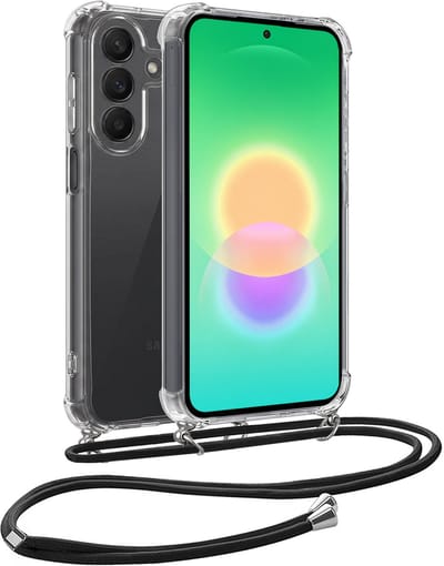 Hoesje Geschikt voor Samsung Galaxy A27 - Met Koord - Shock Proof - Siliconen Case - Back Cover - Telefoonkoord - Telefoon Hoes Shockproof - Telefoonketting - Transparant