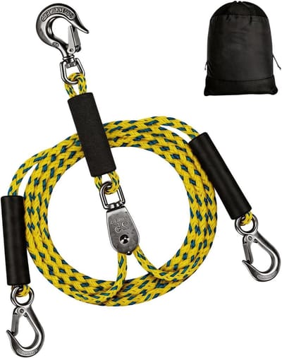 Sleepkabel Voor Tubing - Watersport Touw - Boot Trekken - Drijvend Ontwerp - 2.4 Meter - Geel Blauw