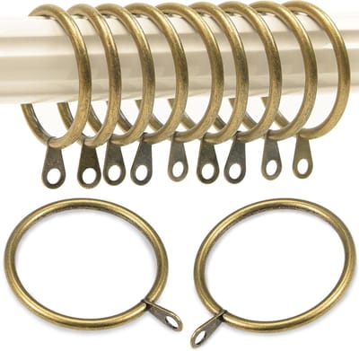 Dailygoods - Bronze Metal Curtain Rings - 28 Stuks voor Gemakkelijk Glijden op Gordijnstangen