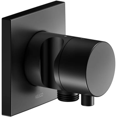 Keuco IXMO Black Selection concealed diverter valve for 2 consumers with hose connection, shower holder and comfort handle, angular 59556371202
