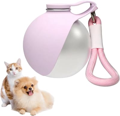 VHV-Hondenwaterfles - Drinkfles hond - Reisdrinkfles - Waterbak hond - Lekvrij - Opvouwbaar - Compact - Voor onderweg en wandelen - Voor honden en katten - 285 ml - Roze