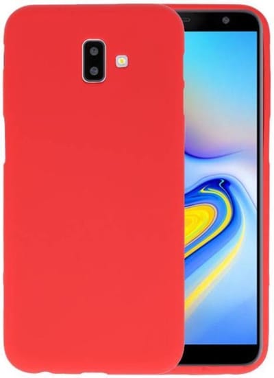 Hoesje Geschikt voor de Samsung Galaxy J6 Plus - Backcover Color Telefoonhoesje - Rood
