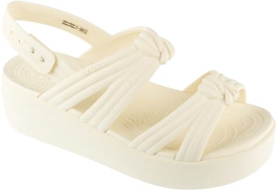 Crocs Brooklyn Knot Low Wedge Sandal, Vrouwen, Beige, Slippers, maat: 41/42