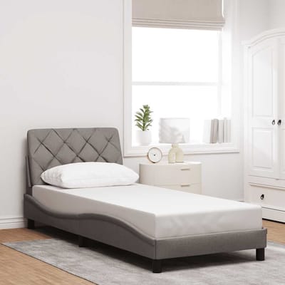 vidaXL - Bedframe - zonder - matras - 90x200 - cm - stof - taupe