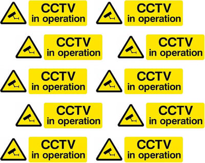 Waarschuwingsborden Camera - Veiligheidsstickers - Beveiliging Verbeteren - Scheurbestendig PVC - 10 Stuks - Uniek