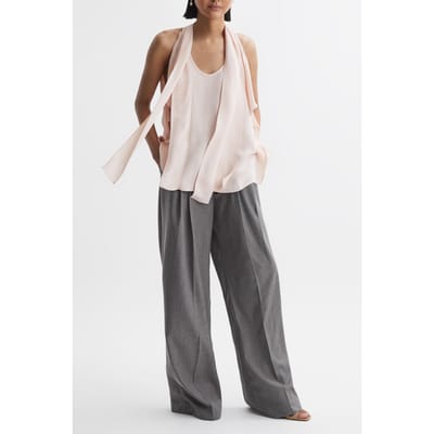Reiss Tie Neck Shell Nude Size: 10 | Blouses Outlet | Dames | Beige
