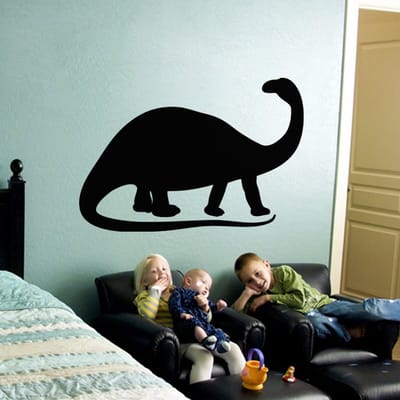 Schoolbordsticker - uitwisbare zelfklevende muurstickers - DINOSAURUS SILHOUET - 15x20cm