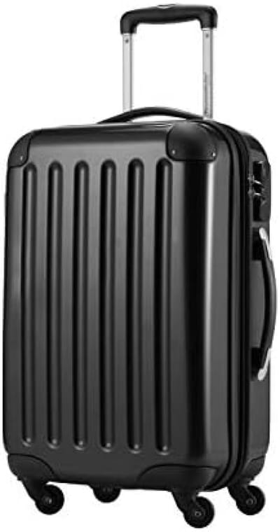 Alex - Handbagage koffer voor in de cabine, harde trolley, 55 cm, 45 liter, uitschuifbaar, zwart - Ideaal voor zakenreizen en stedentrips