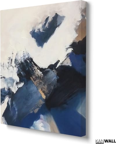 Luxe Canvas Schilderij Abstract Blue | 40x60 | Woonkamer | Slaapkamer | Kantoor | Muziek | Design | Art | Modern | ** 4CM DIK! 3D EFFECT**