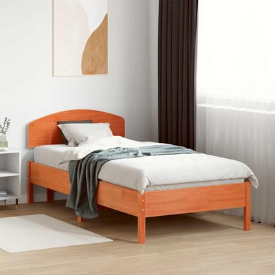 vidaXL - Bedframe - zonder - matras - massief - grenenhout - wasbruin - 75x190 - cm
