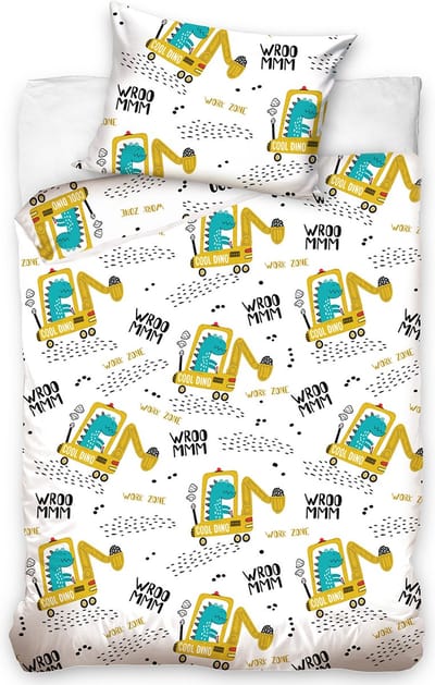 Dinosaurus BABY Dekbedovertrek Vroommm! - 100 x 135 cm - Katoen