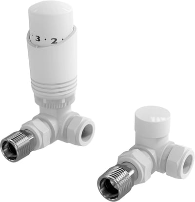 Thermostatische Radiatorventielen - TRV Ventielen - Energie Besparen - Temperatuurregeling 7-32°C - 15mm Buis - Wit