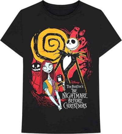 Disney The Nightmare Before Christmas - Ghosts Heren T-shirt - S - Zwart