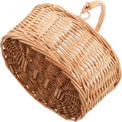 Bloemenmeisjesmand Geweven - Rieten mandje - Bruiloft Decoratie - Met Handvat - 23x19x10 cm - Beige