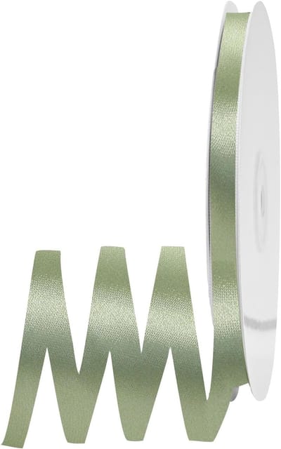 Linten 6 mm dun saliegroen voor geschenkverpakking, 91 m taartballonlint zijden dikke linten saliegroen voor knutselen, Kerstmis, bruiloft, haarstrikken, boeketten, feest, taartdecoratie