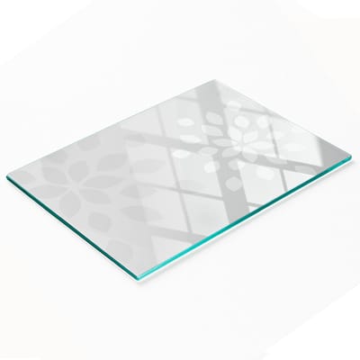 Multifunctionele decoratieve glazen snijplank voor in de keuken met bloemenpatroon, 80x52 cm