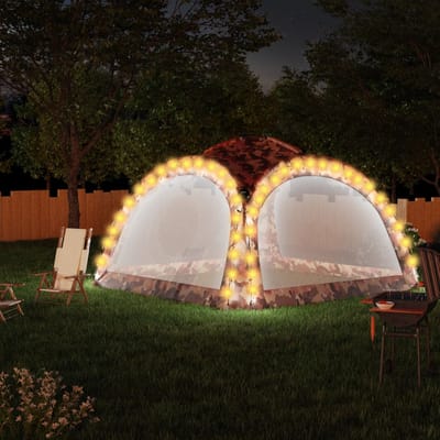 vidaXL - Partytent - met - LED - en - 4 - zijwanden - 3,6x3,6x2,3 - m - camouflage