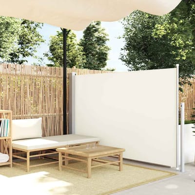 vidaXL - Tuinscherm - uittrekbaar - 140x514 - cm - crème