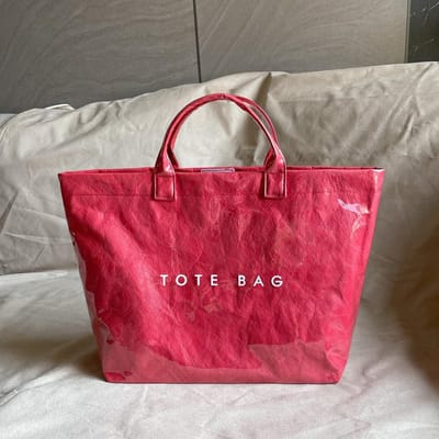 Grote PVC Tote Bag Dames met Handvat en Letterprint - Stijlvolle Hobo Schoudertas