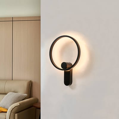 Lucande - LED wandlamp- met dimmer - 1licht - Ijzer, acryl - H: 42.5 cm - zwart - Inclusief lichtbron