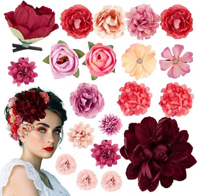 20x Haarspelden met Bloemen – Haarclips voor Dames en Meisjes | Feest & Bruiloft Accessoires