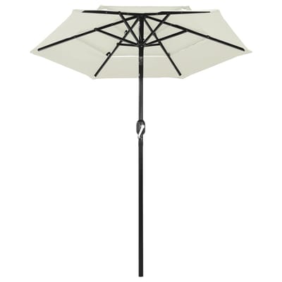 vidaXL - Parasol - 3-laags - met - aluminium - paal - 2 - m - zandkleurig