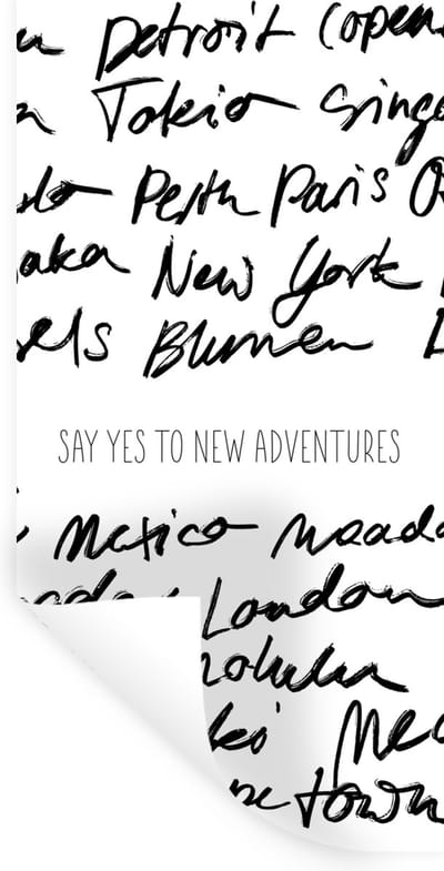 Muurstickers - Sticker Folie - Spreuken - Quotes - Say yes to new adventures - Mexico - 40x80 cm - Plakfolie - Muurstickers Kinderkamer - Zelfklevend Behang - Zelfklevend behangpapier - Stickerfolie
