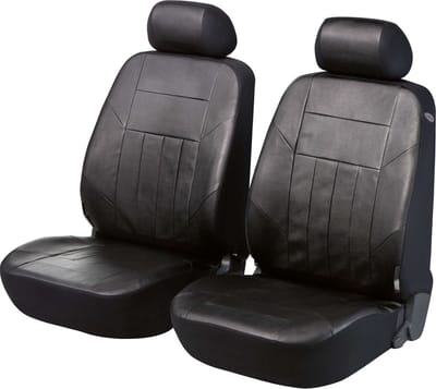 Walser Auto stoelbeschermer Kunstleer Soft Nappa zwart voor Voorstoelen