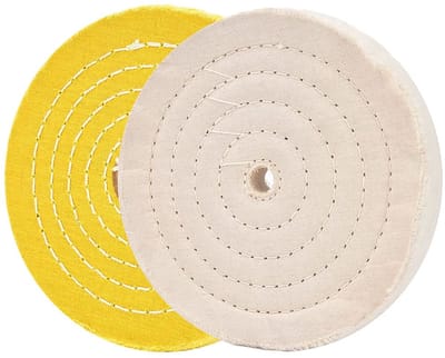 Polijstschijven Set - Polijstwielen - Metaal Bewerken - Set van Twee - 150 mm Diameter - Wit Geel