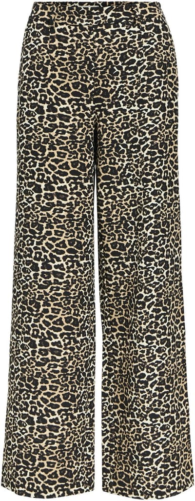 Object Broek Objalba Lisa Wide Pant Print Noos 23046226 Humus/leo Dames Maat - W36
