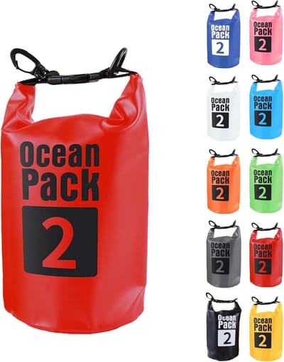 Waterdichte tas voor buitenactiviteiten zoals raften, kajakken, vissen en kamperen - 2L, rood, unisex