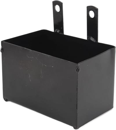 Accubak zwart gietijzeren batterijhouder motorfiets - RVS accu opbergdoos ATV crossmotor - Duurzaam en praktisch