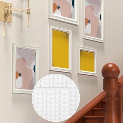 70 Transparante Plakstrips - Dubbelzijdige Tape, 20 mm Ronde Hechttips voor Geluidsisolatie, Herbruikbaar en Geen Resten voor Feestdecoratie en Ballonnen