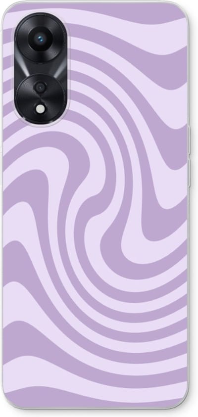 Case Company® - Hoesje geschikt voor Oppo A58x hoesje - Swirl Paars - Soft Cover Telefoonhoesje - Bescherming aan alle Kanten en Schermrand
