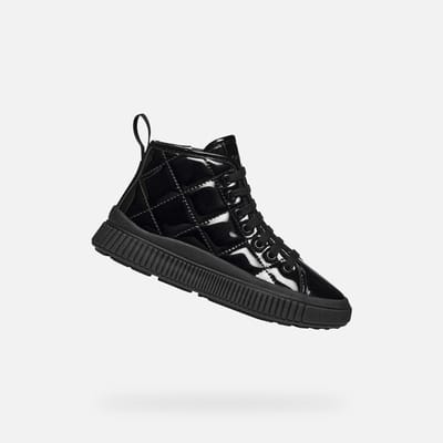 GEOX LAQUINNY MEISJES Sneakers - ZWART - Maat 38