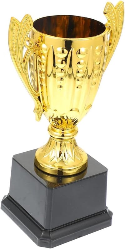Prijstrofee - Onderscheiding beker - Wedstrijd winnaars - Realistisch uiterlijk - 18.5 cm - Goud